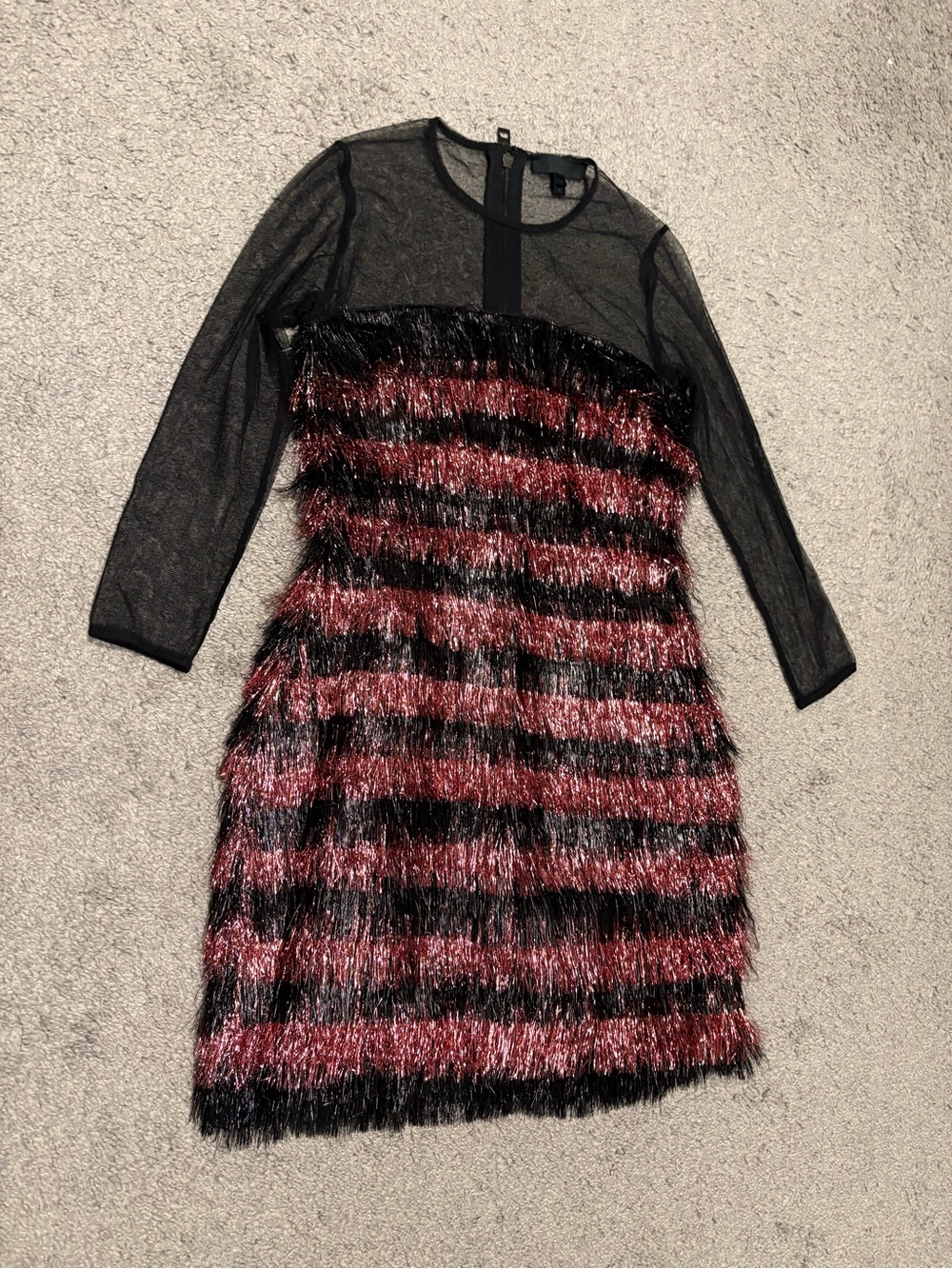 Burberry New Metallic Eyelash Fringe Dress Size 42 US S/M Runway Red Carpet - Picture 6 of 16
